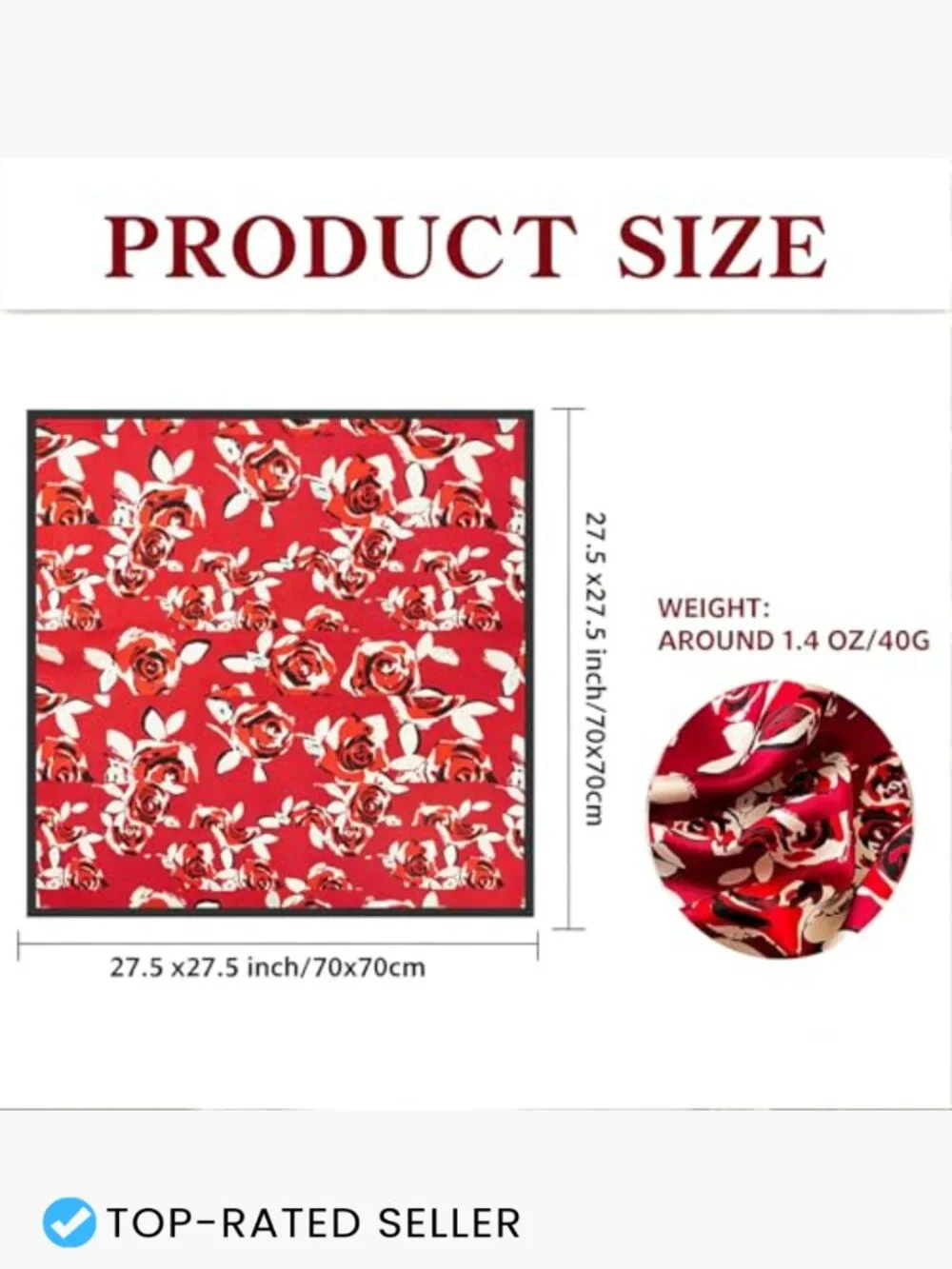 Silk Feel Square Head Scarf 27.5 Inch Versatile Hair Neck Scarf Bandana Wrap